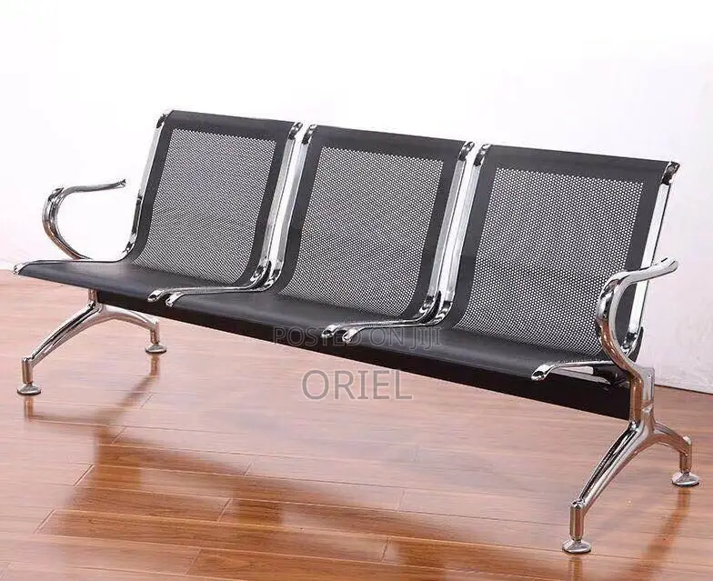 Office Bench: Elite Link Stainless Steel Reception Waiting Bench