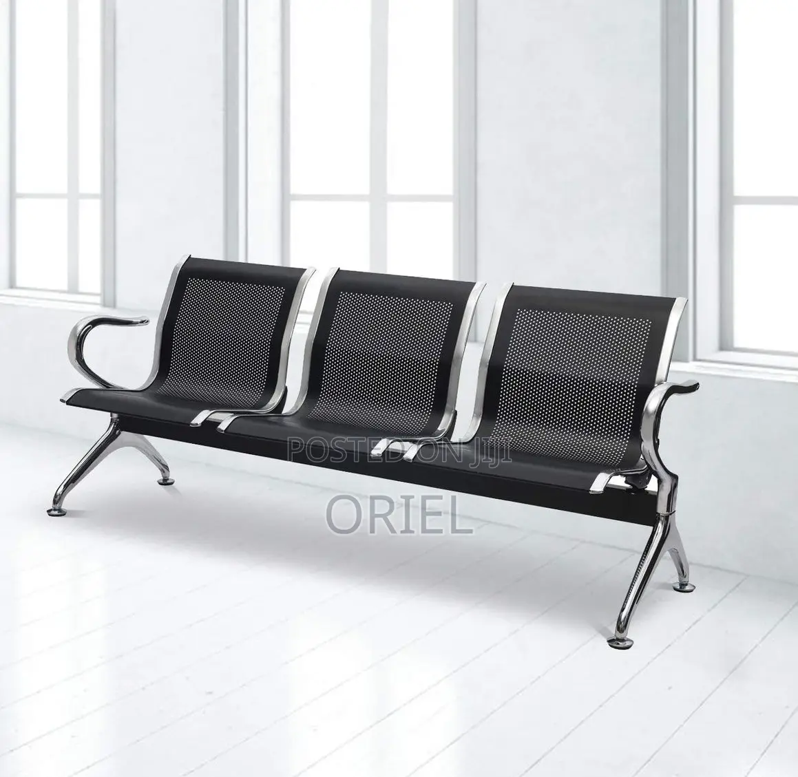 Office Bench: Elite Link Stainless Steel Reception Waiting Bench