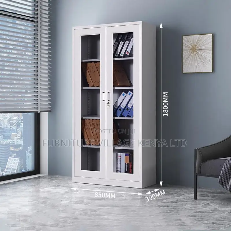 Office Cabinet; 2 Door Transparent Office Filling Cabinet