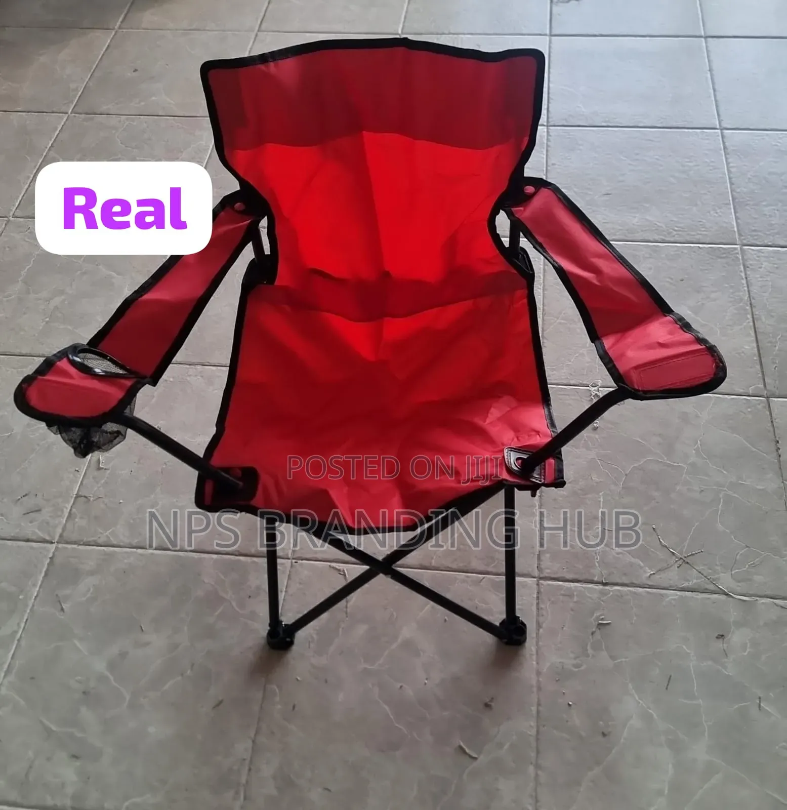 Foldable Waterproof Camping Chair With Armrest Cup Slot P.O