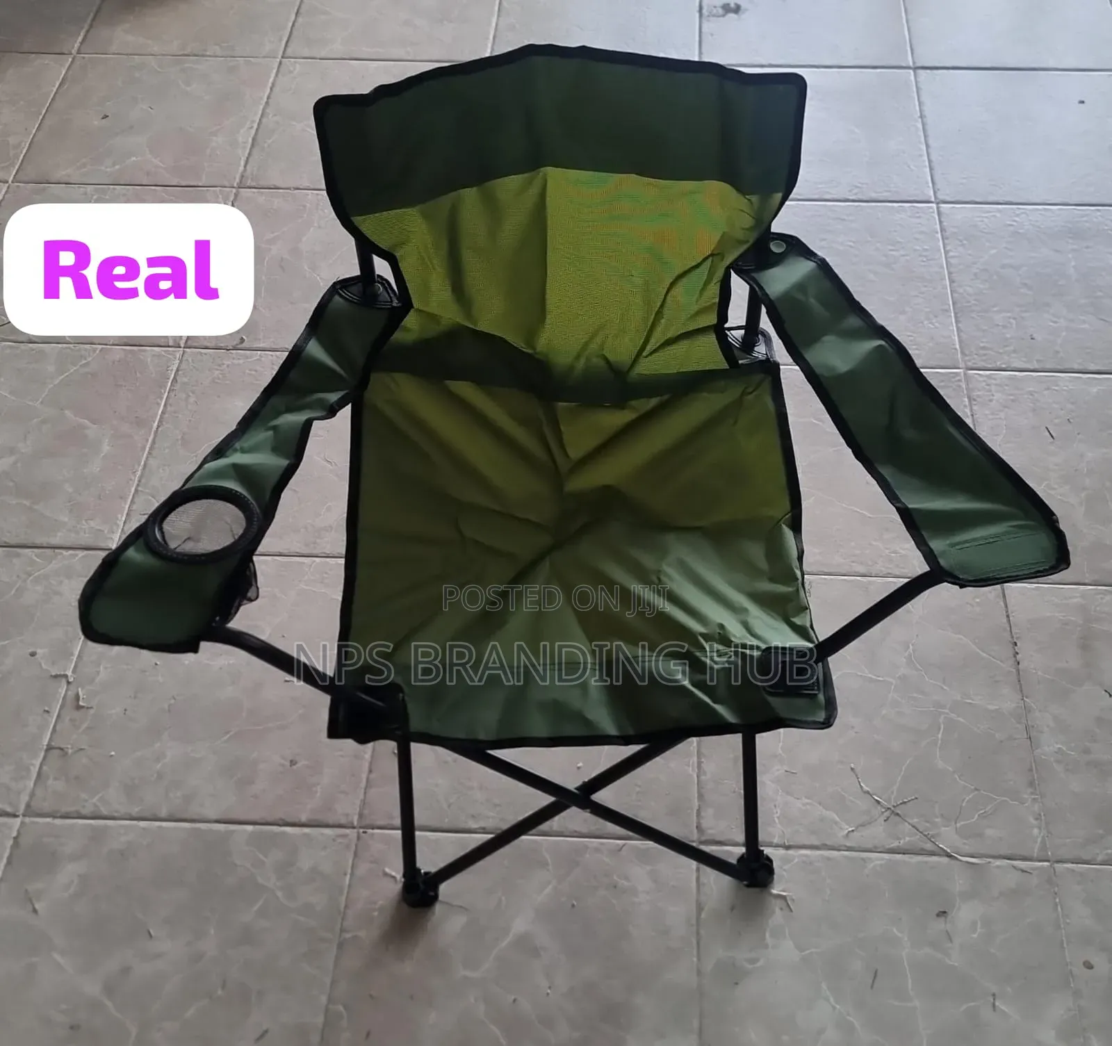 Foldable Waterproof Camping Chair With Armrest Cup Slot P.O