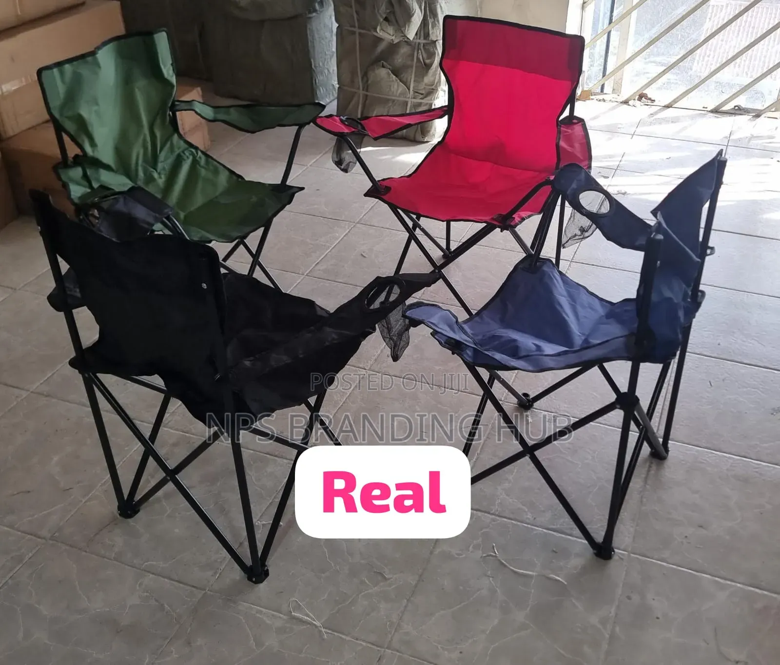 Foldable Waterproof Camping Chair With Armrest Cup Slot P.O