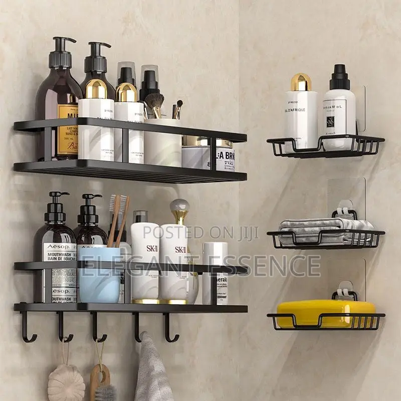Rustproof Shower Caddy With Hooks Wall Mounted Shower Organizer