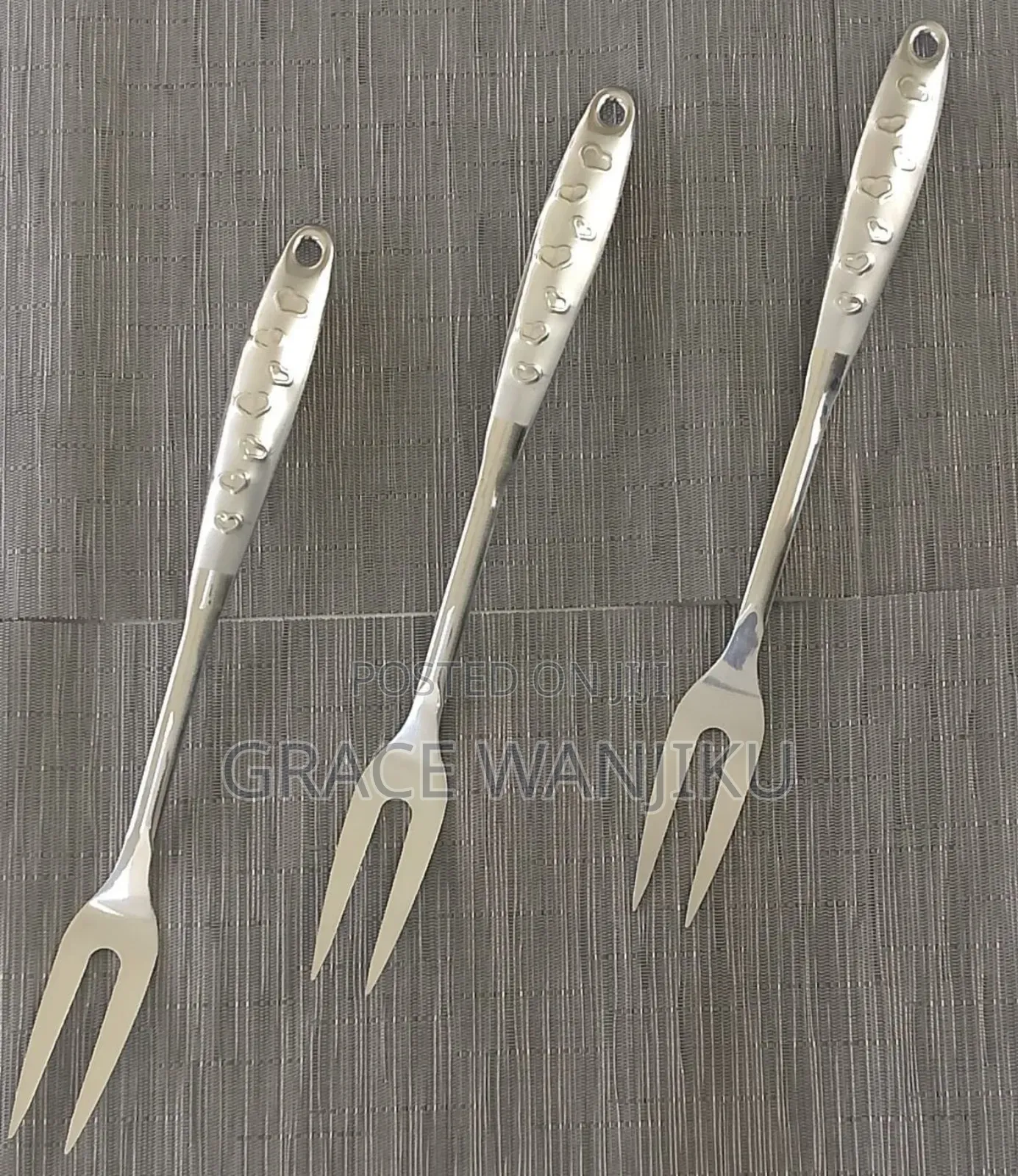 *Love Handle Stainless Steel Silver Serving Spoon*