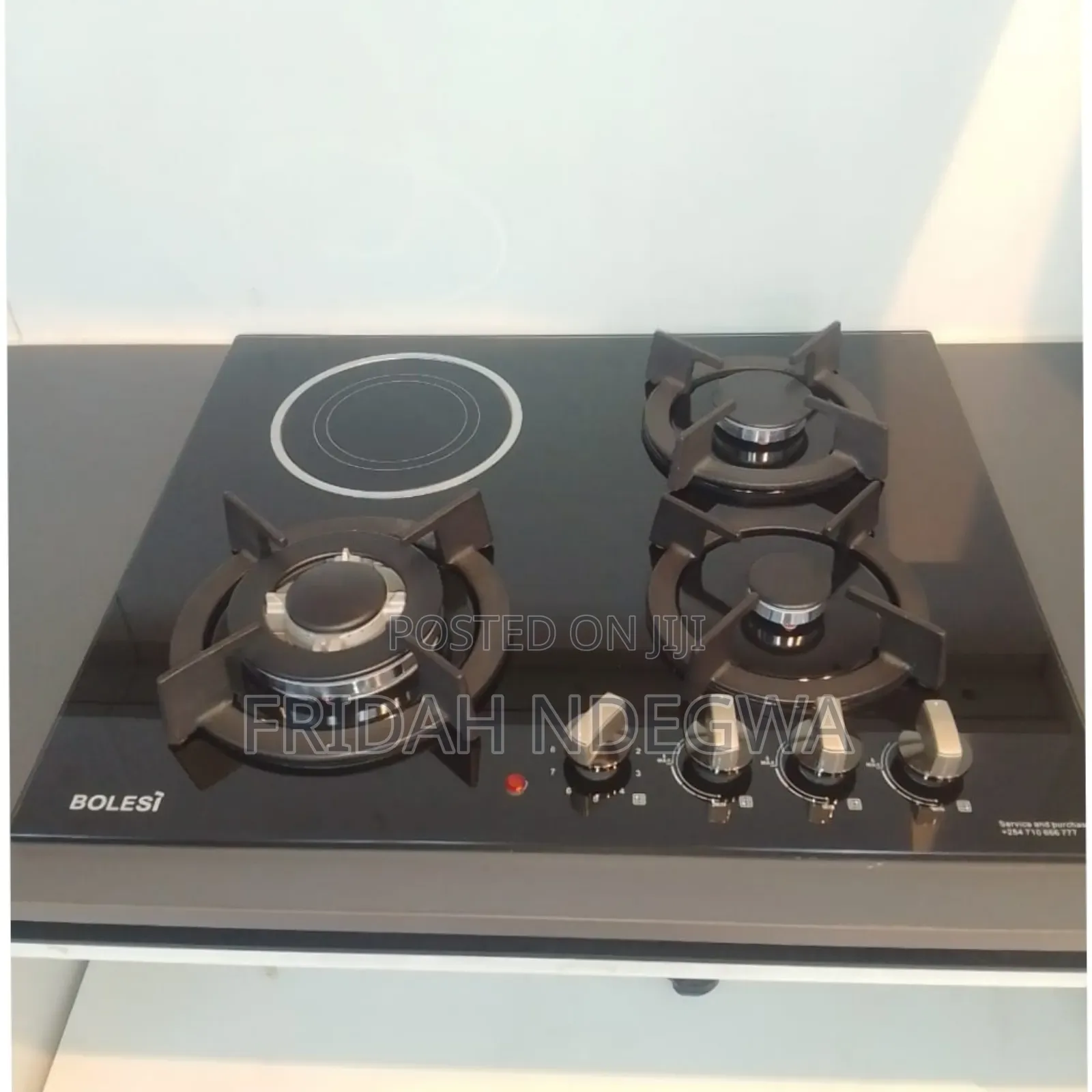 Bolesi Hob 3 Gas Burners +1 Infrared Electric With Gas Sensor