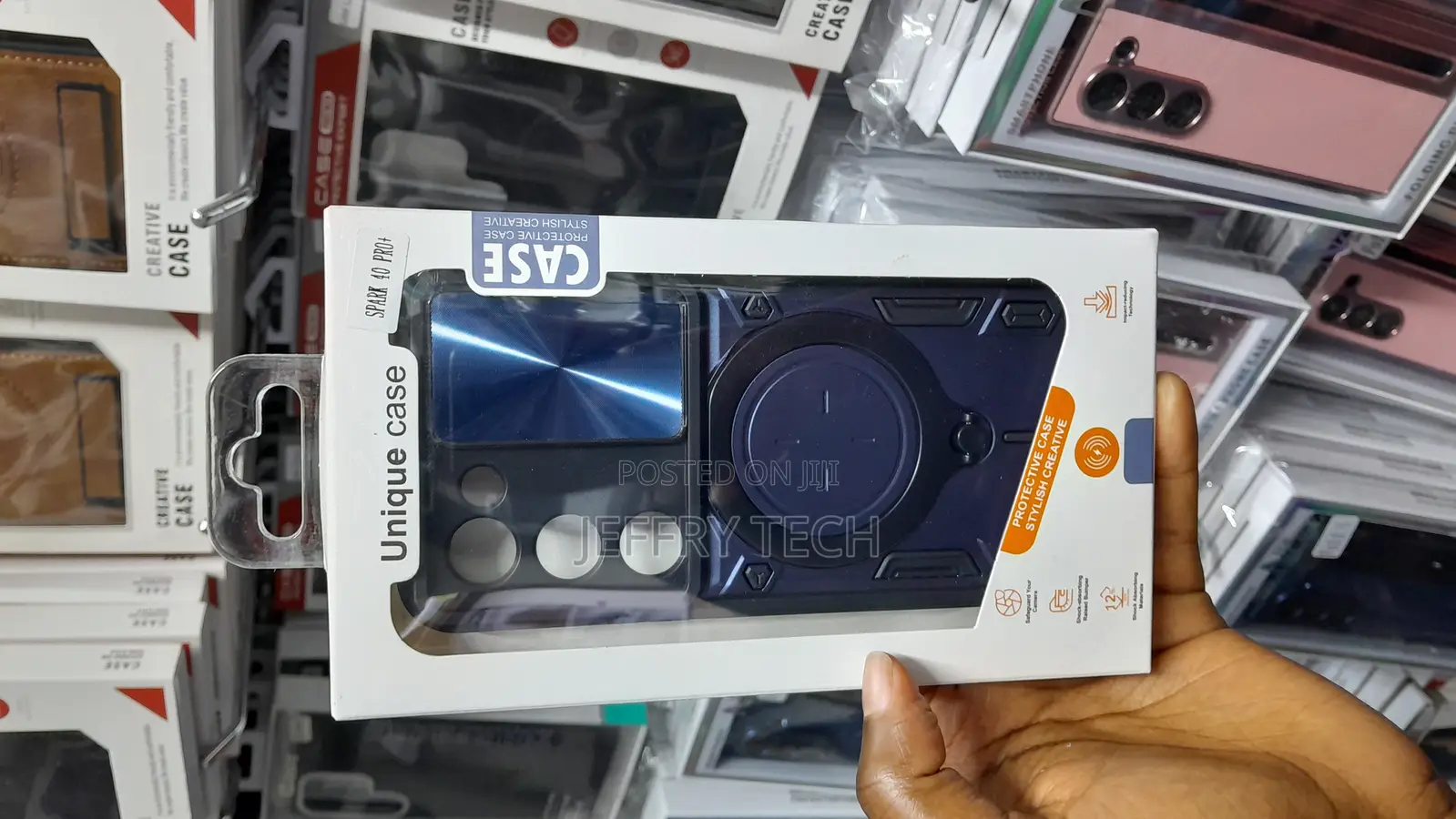 Wasse Military-Grade Rotating Ring Stand Case for Tecno Spark 40 Pro+