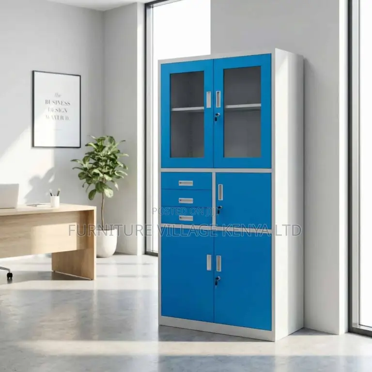 Office Cabinet ; Blue Office Storage Cabinet With Safe