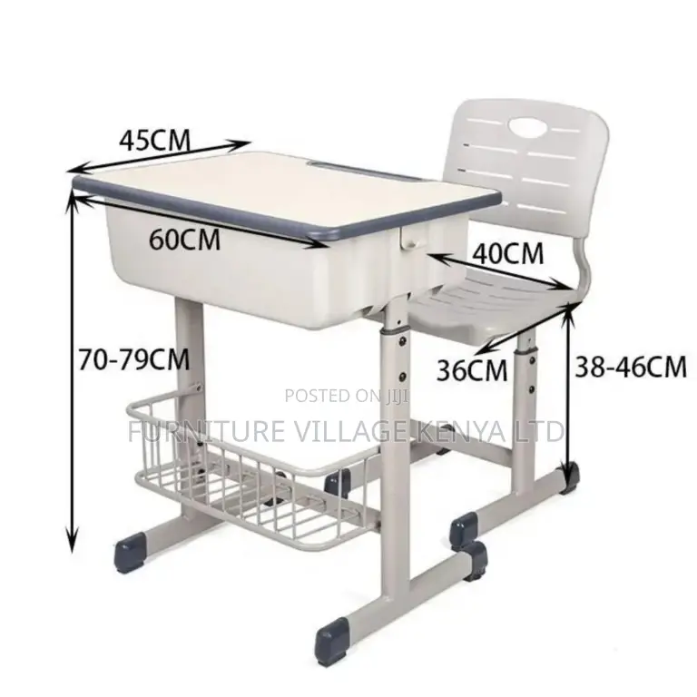 Kids Desk; Adjustable School Kids Desk And Chair