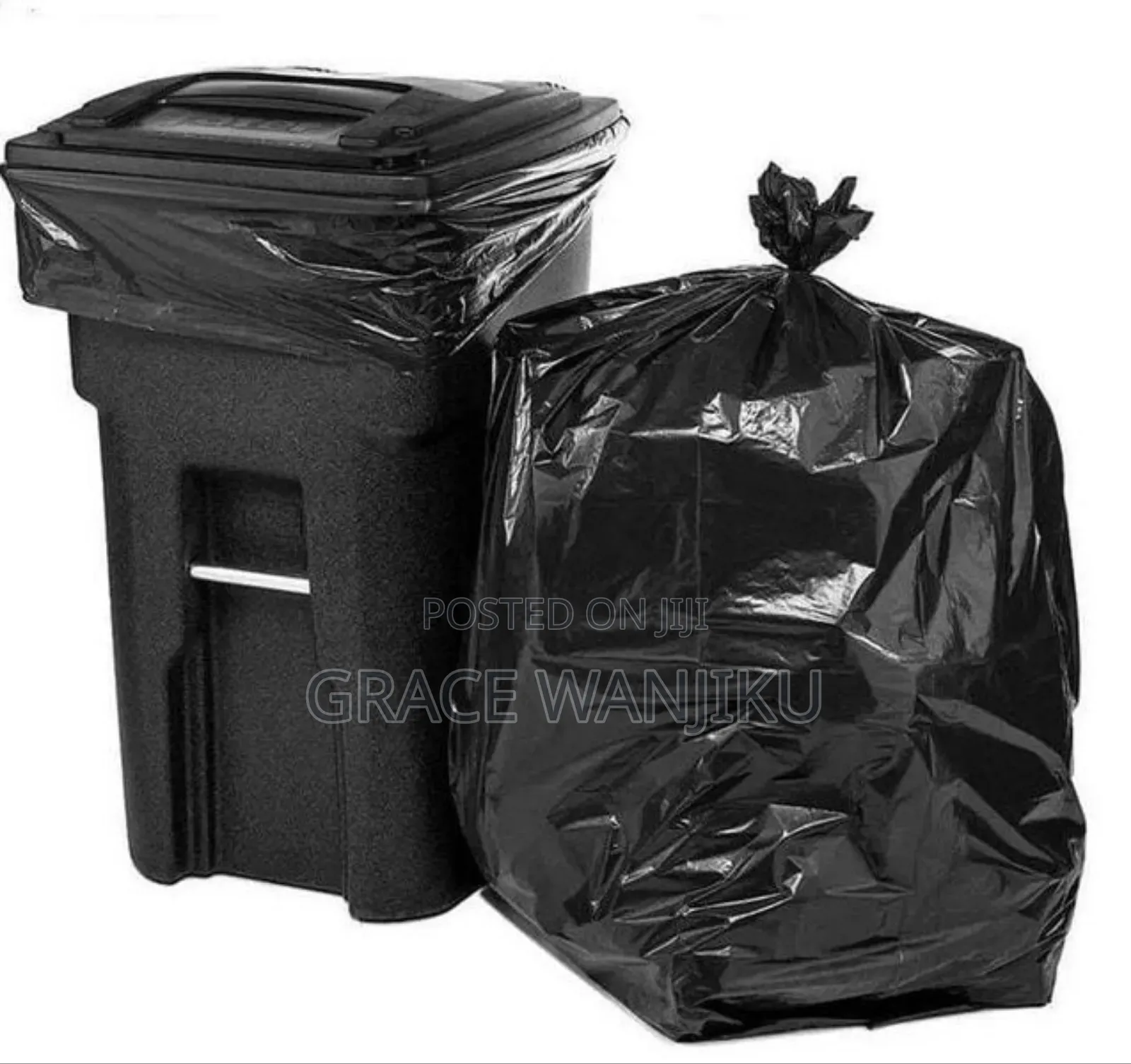 Big Size 50 Pieces Garbage Bags for Trash Bins