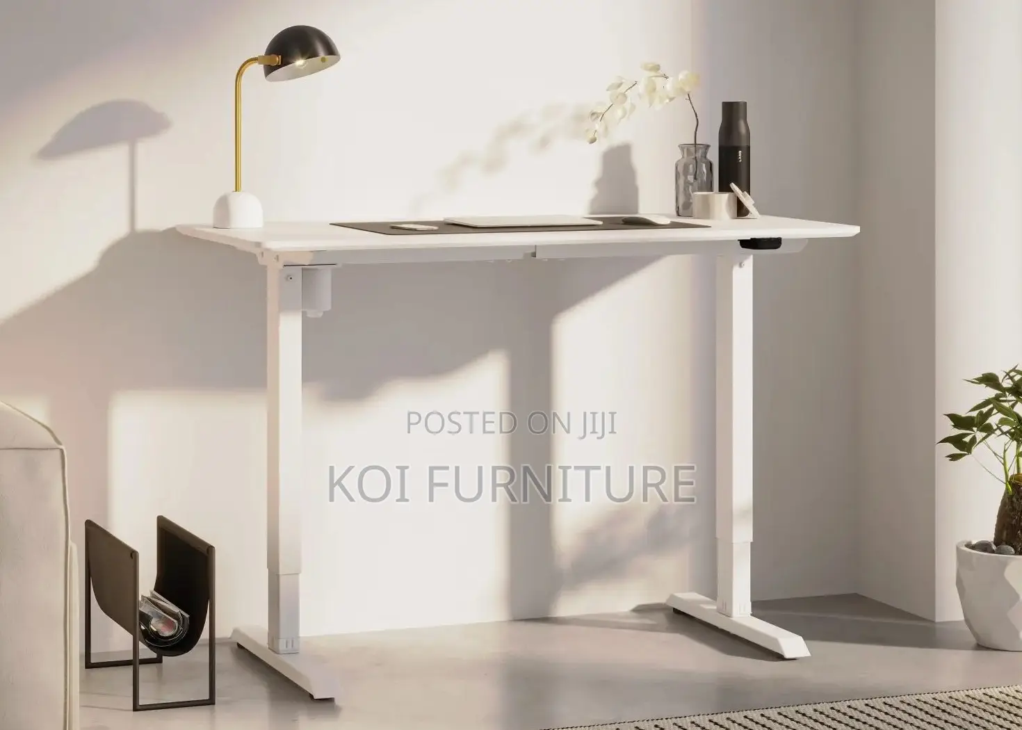 Office Desk: Modern 1.4m Electrical Height Adjustable Desk
