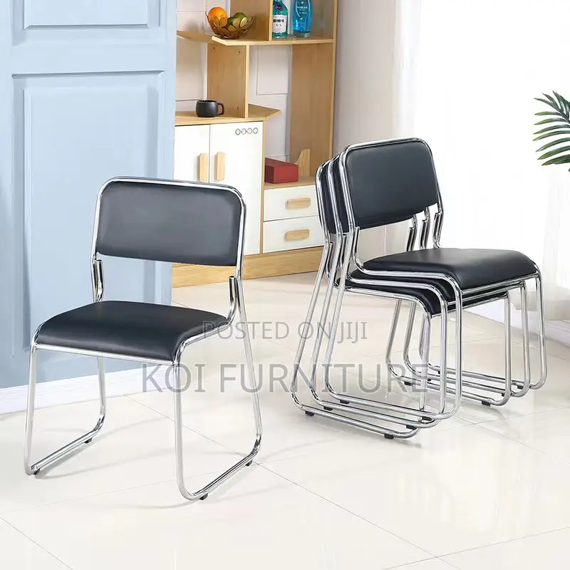 Office Chair : Chrome Visitor's Leather Office Seat