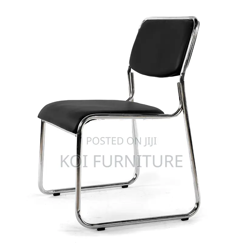Office Chair : Chrome Visitor's Leather Office Seat