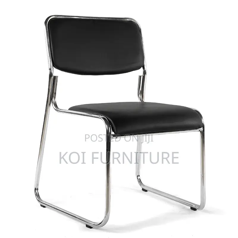 Office Chair : Chrome Visitor's Leather Office Seat