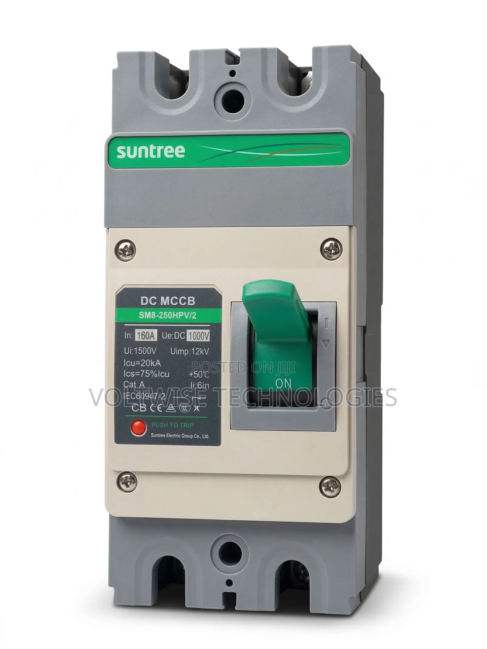 Suntree 1000v Dc 160a 2-Pole Molded Case Circuit Breaker (Mccb)