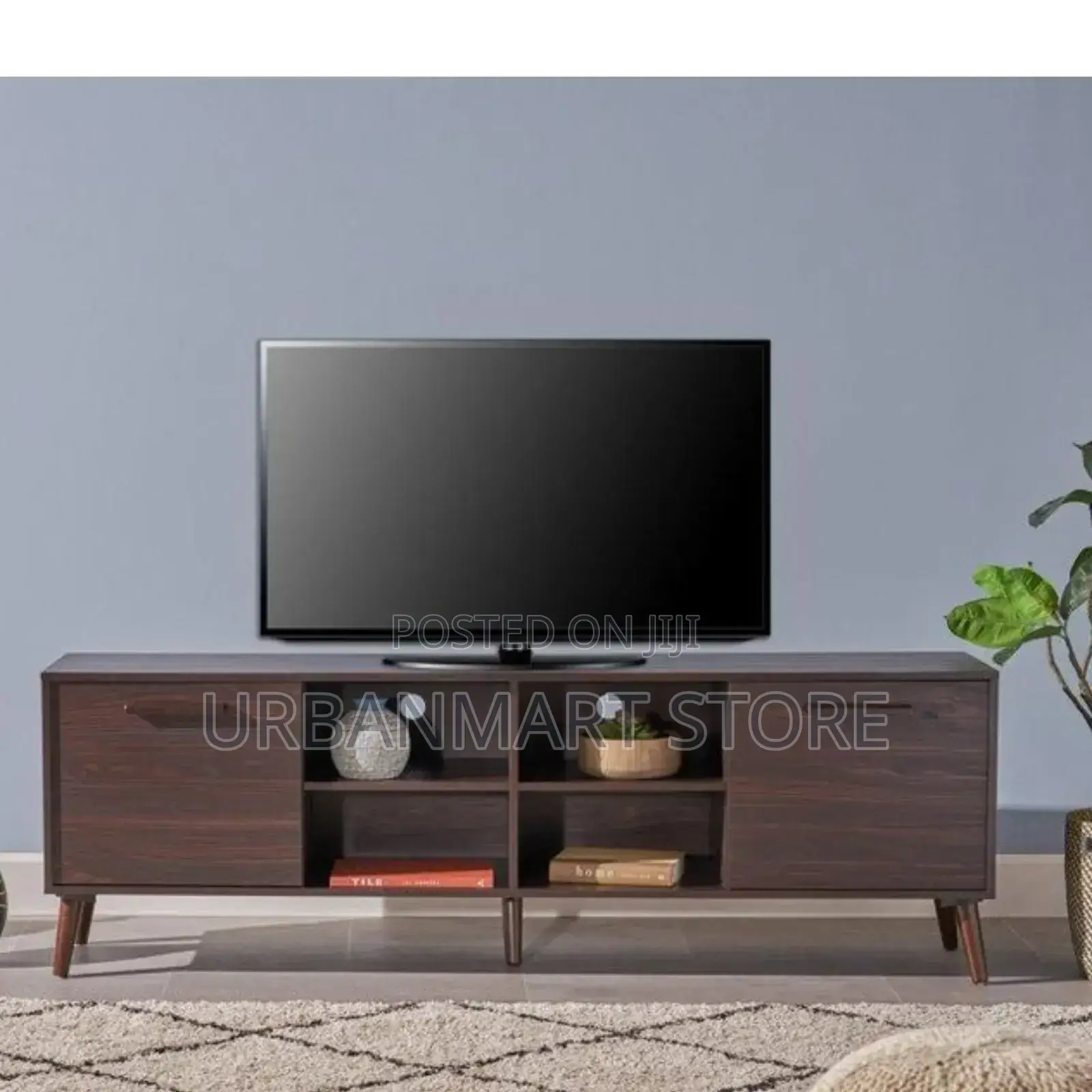 Dark Walnut Tv Stand – Elegant Storage Entertainment Unit