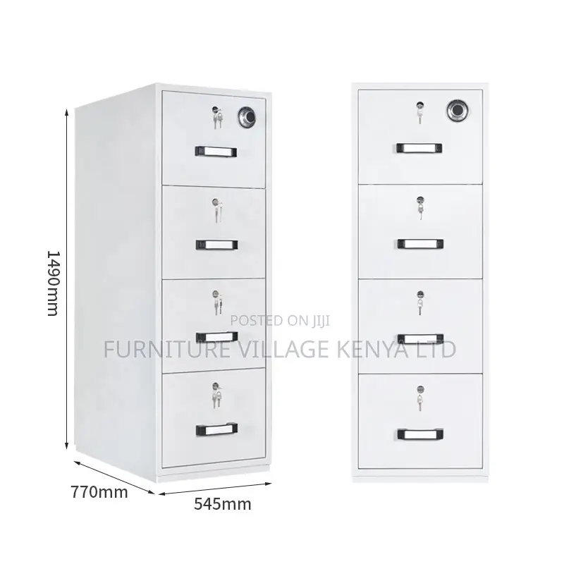 Office Safe; 4-drawer Fireproof Security Office Safe