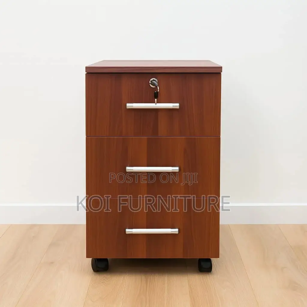 Office Cabinet : 3-Drawer Mobile Wooden Office Pedestal