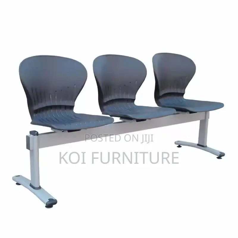 Office Bench : Three-Seater Metal and Plastic Waiting Room