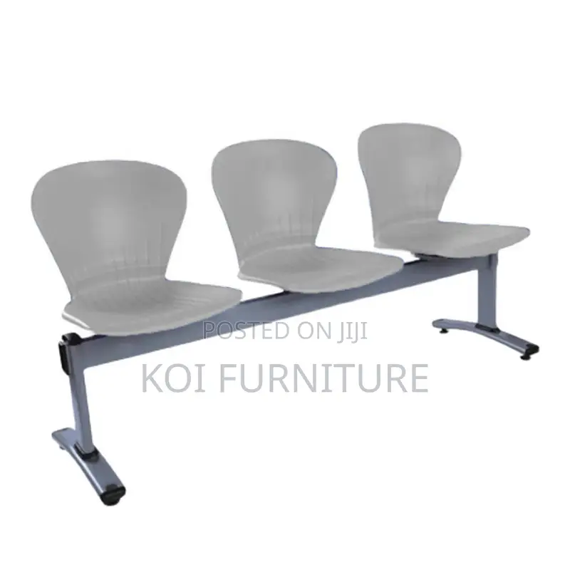 Office Bench : Three-Seater Metal and Plastic Waiting Room