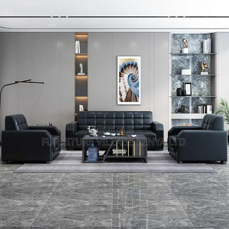 Office Sofa; 5-seater Office Leather Sofa Set