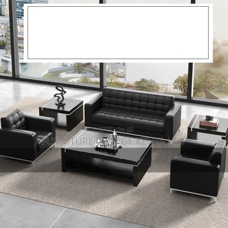Office Sofa; 5-seater Office Leather Sofa Set
