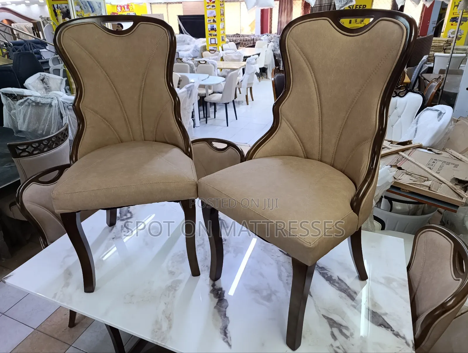 Classic 6-seater Dining Set With Marble Top Table + Free Delivery!!!
