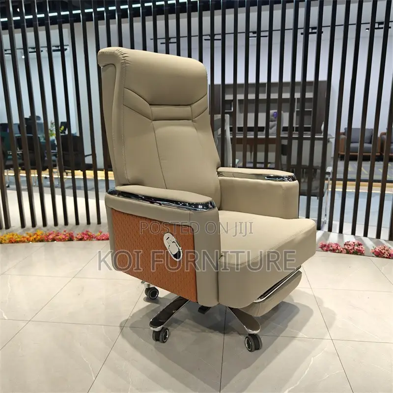 Office Chair; High Back Heavy Leather Ceo Chair