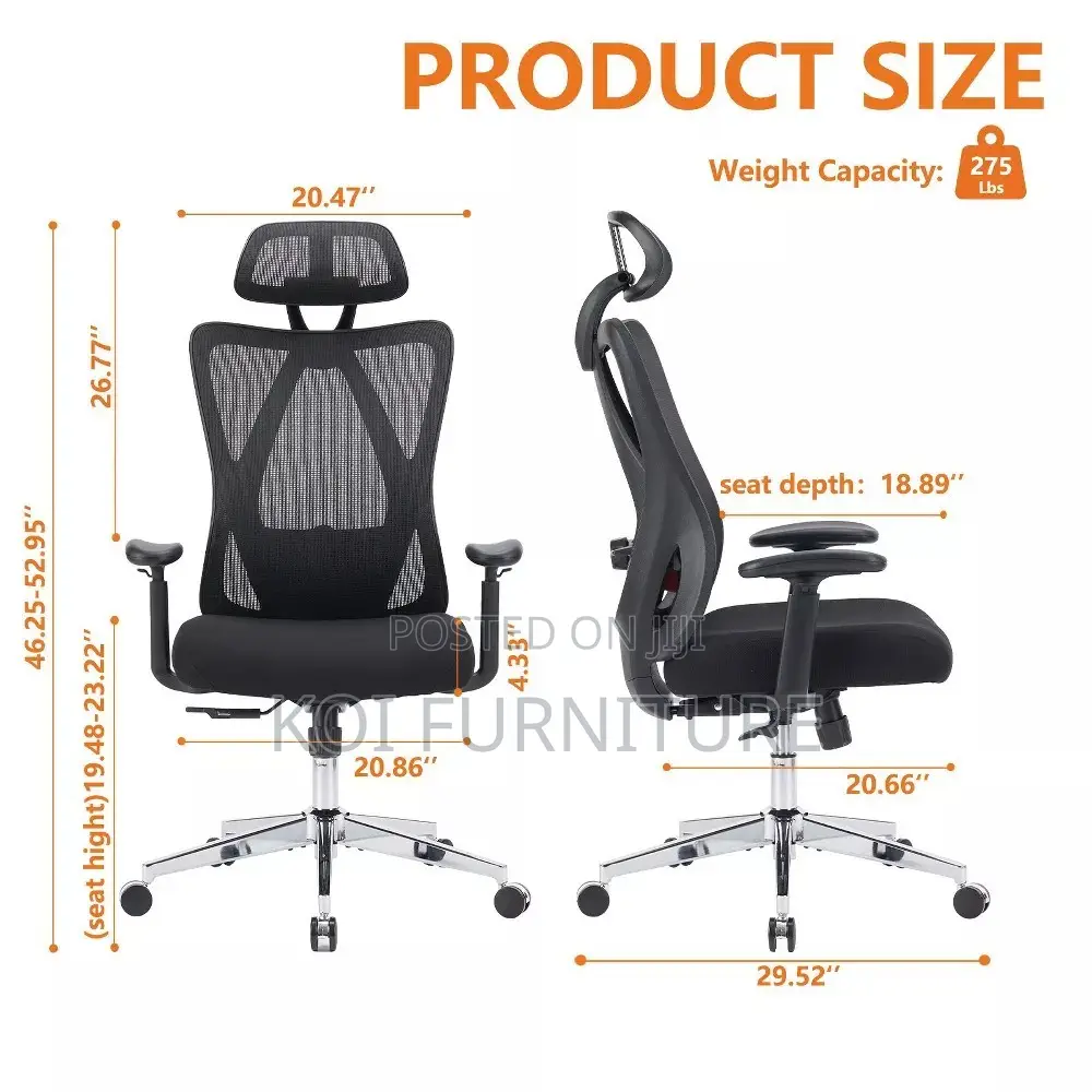 Office Chairs; High Back Orthopedic Office Fabric Chair