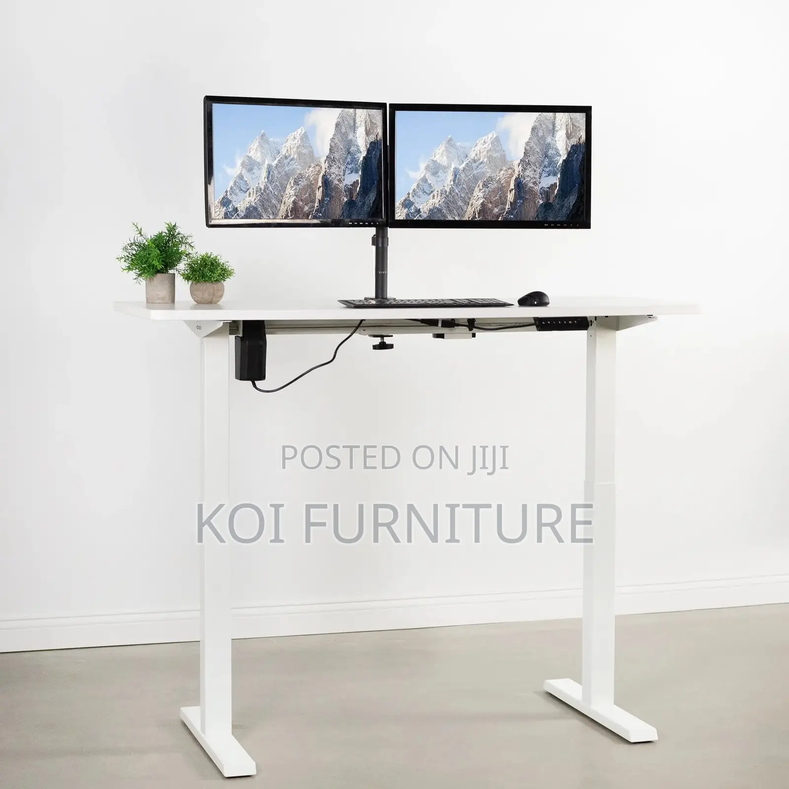 Office Desk; 1.4m Electric Adjustable Home Office Computer Desk