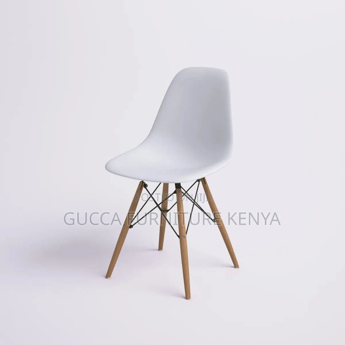 Orange Plastic Armless Eames Dining Chair