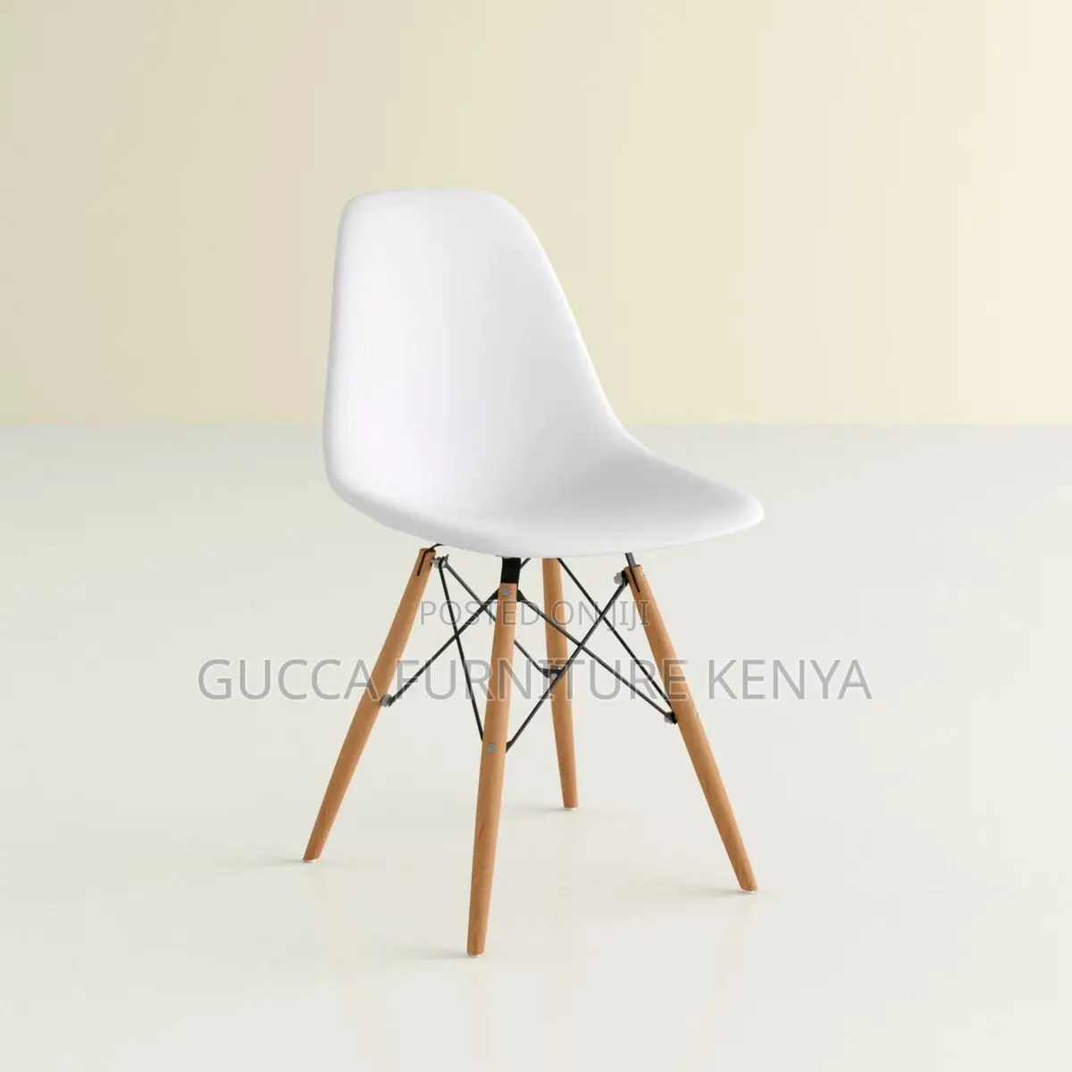 Orange Plastic Armless Eames Dining Chair