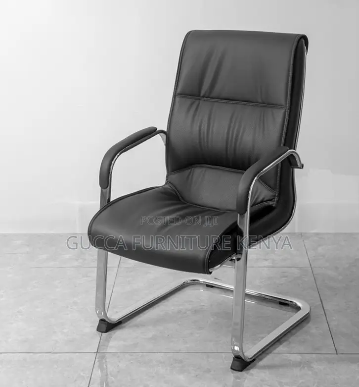 Executive Leather High-back Visitor's Chair