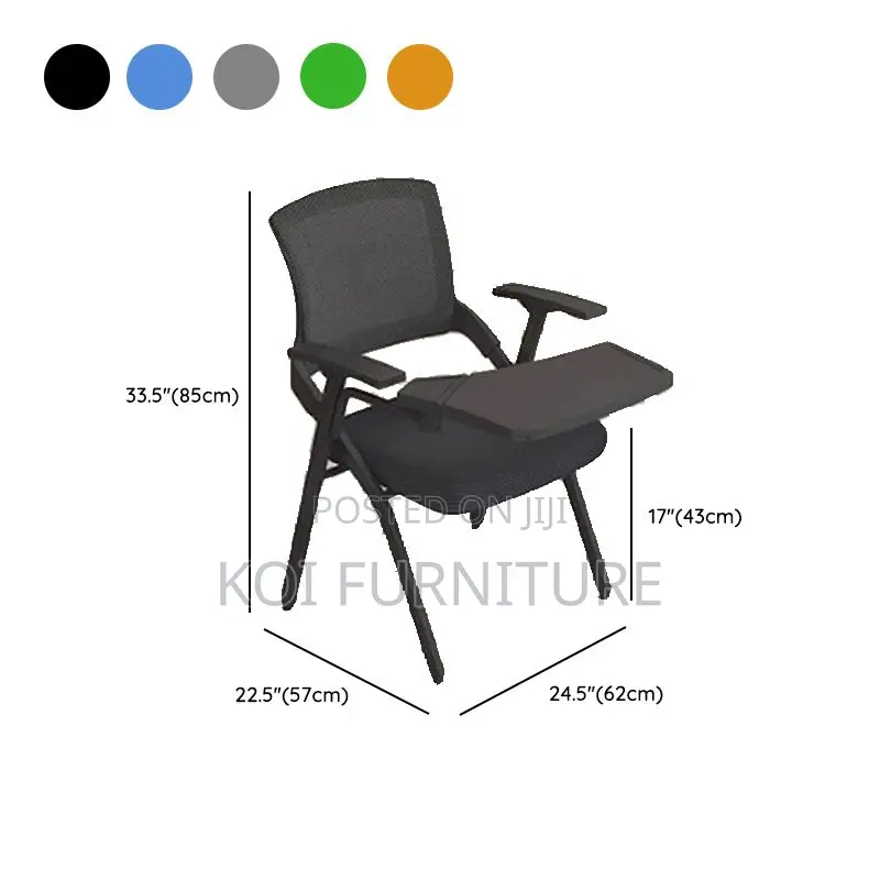 Office Chair; Mid Backrest School Office Chair With Writing Pad