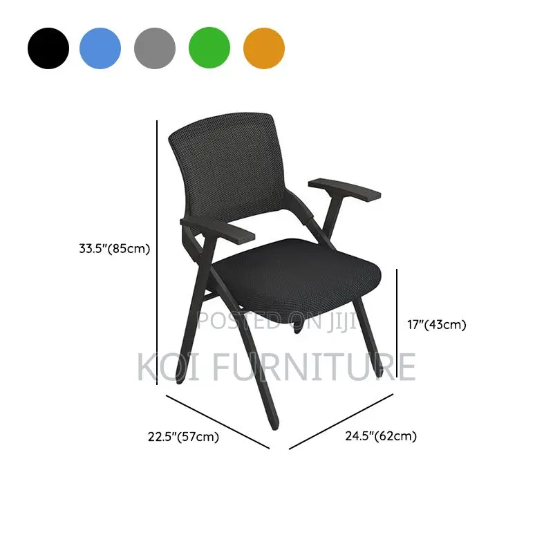 Office Chair; Mid Backrest School Office Chair With Writing Pad