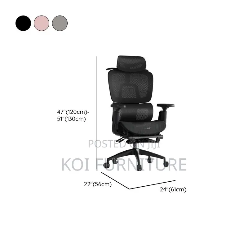 Office Chair; Ergonomic High Back Swivel Chair With Footrest