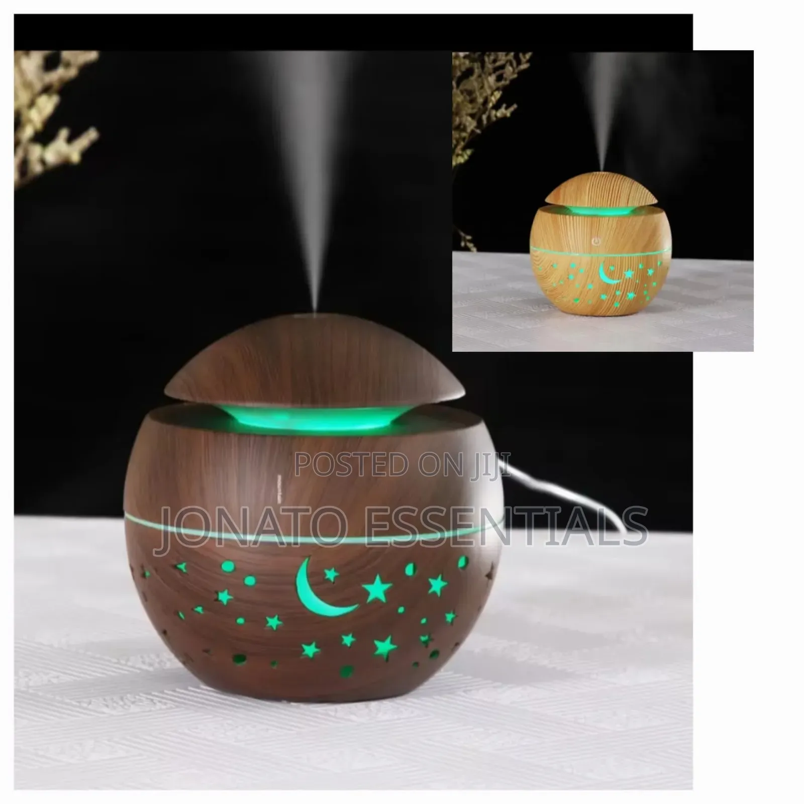 130ml Wooden Humidifier With Star Night Light Essential Oil Diffuser