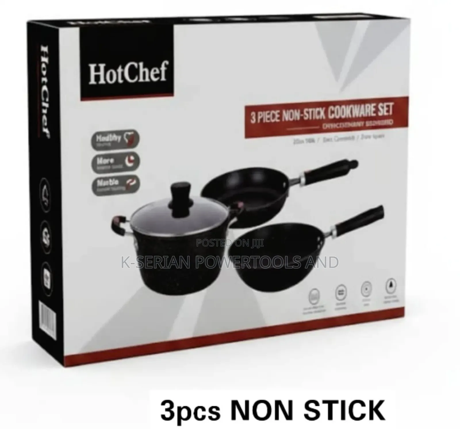 3 Piece Non-Stick Pots/Non-Stick Cookware Set