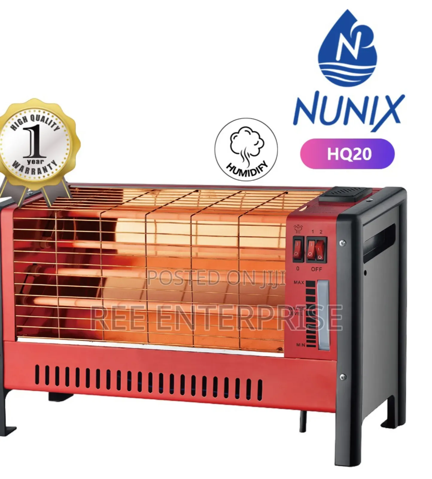 Room Heater 3 Sided Quartz With Humidifier