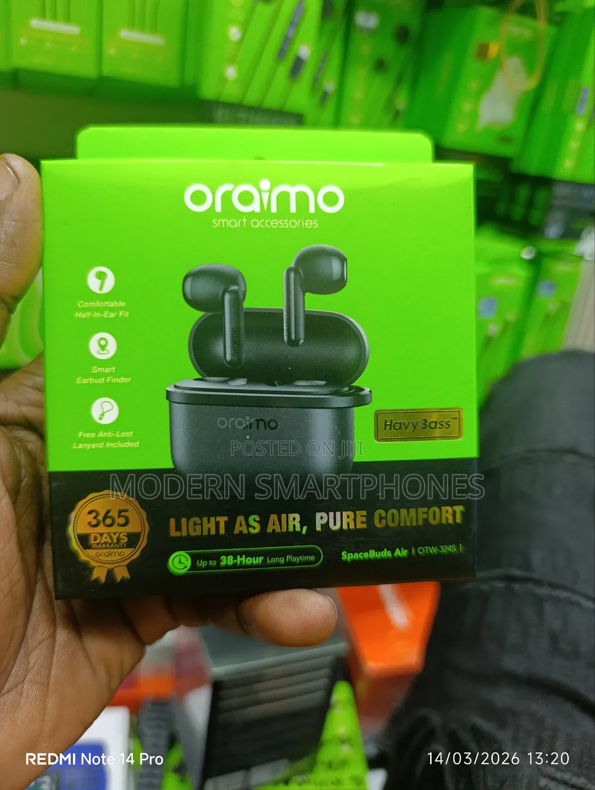 Oraimo Spacebuds Air 38 Hours Smart Finder True Wireless Earbuds