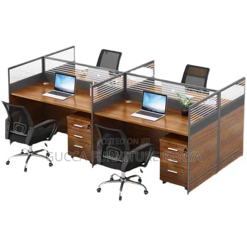 4-seater Brown Office Modular Workstation