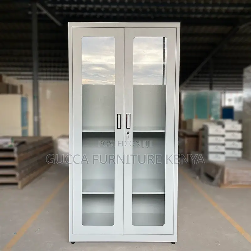 2-door Full Glass Front Office Filling Cabinet
