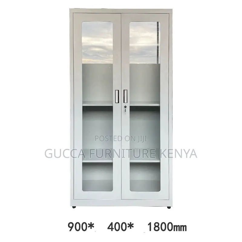 2-door Full Glass Front Office Filling Cabinet