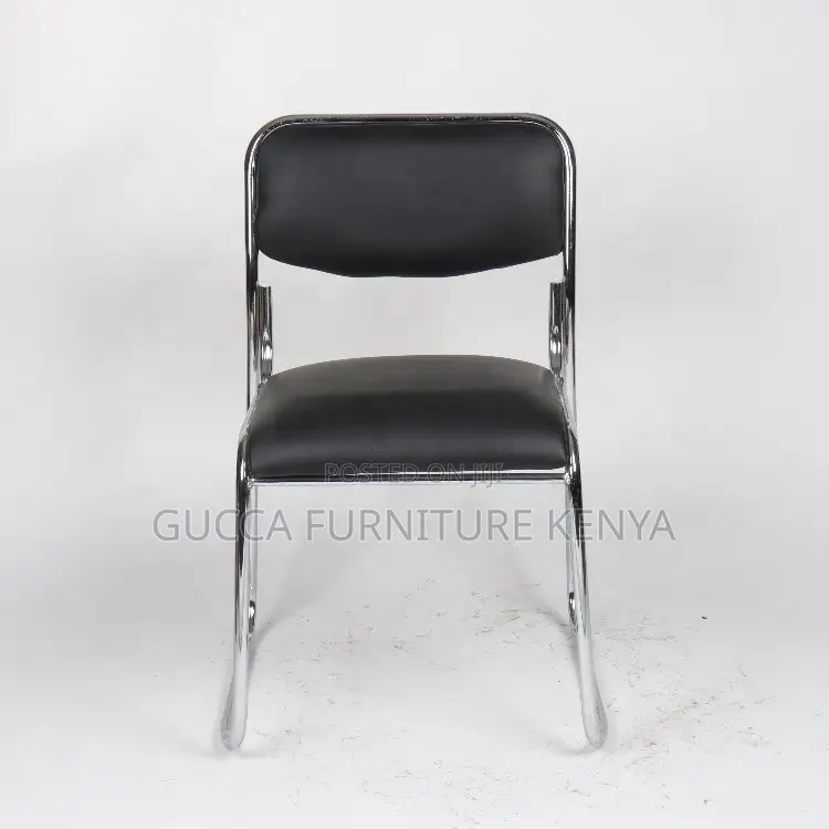 Armless Padded Office Chrome Visitor Chair