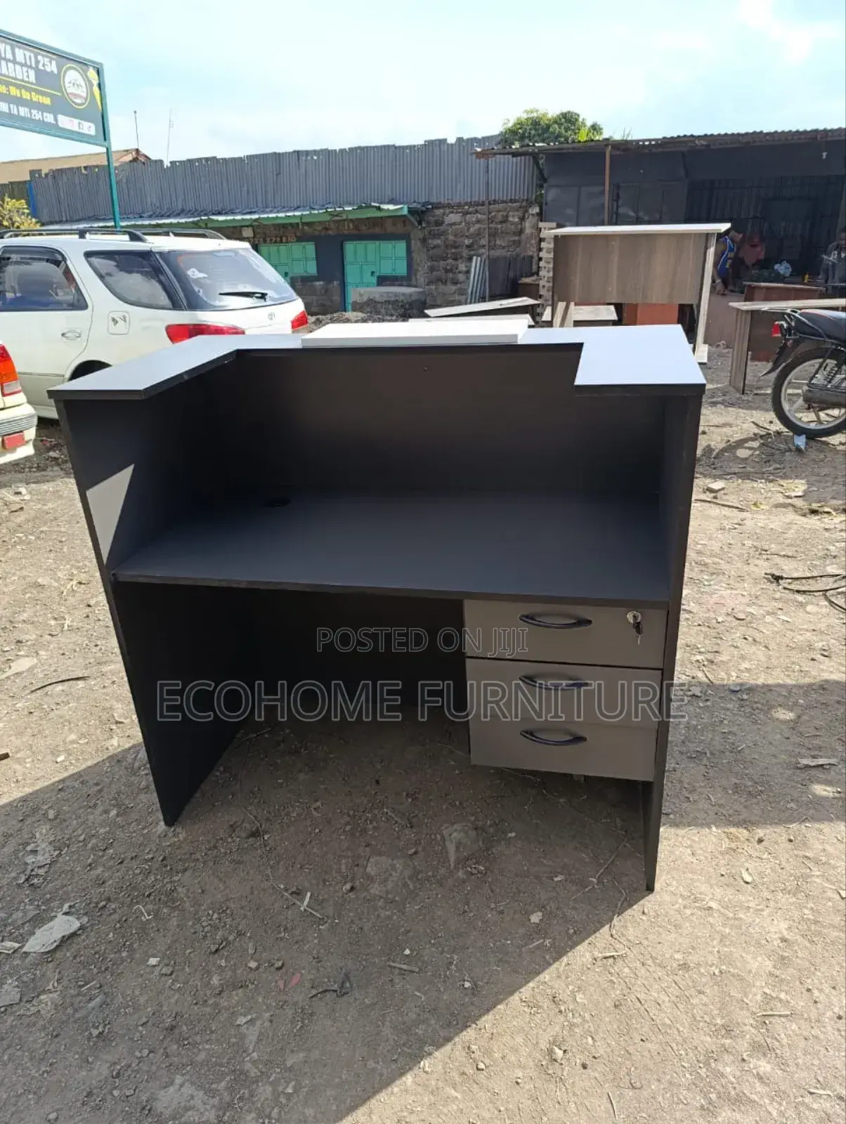 1.4meter Gray Reception Desk
