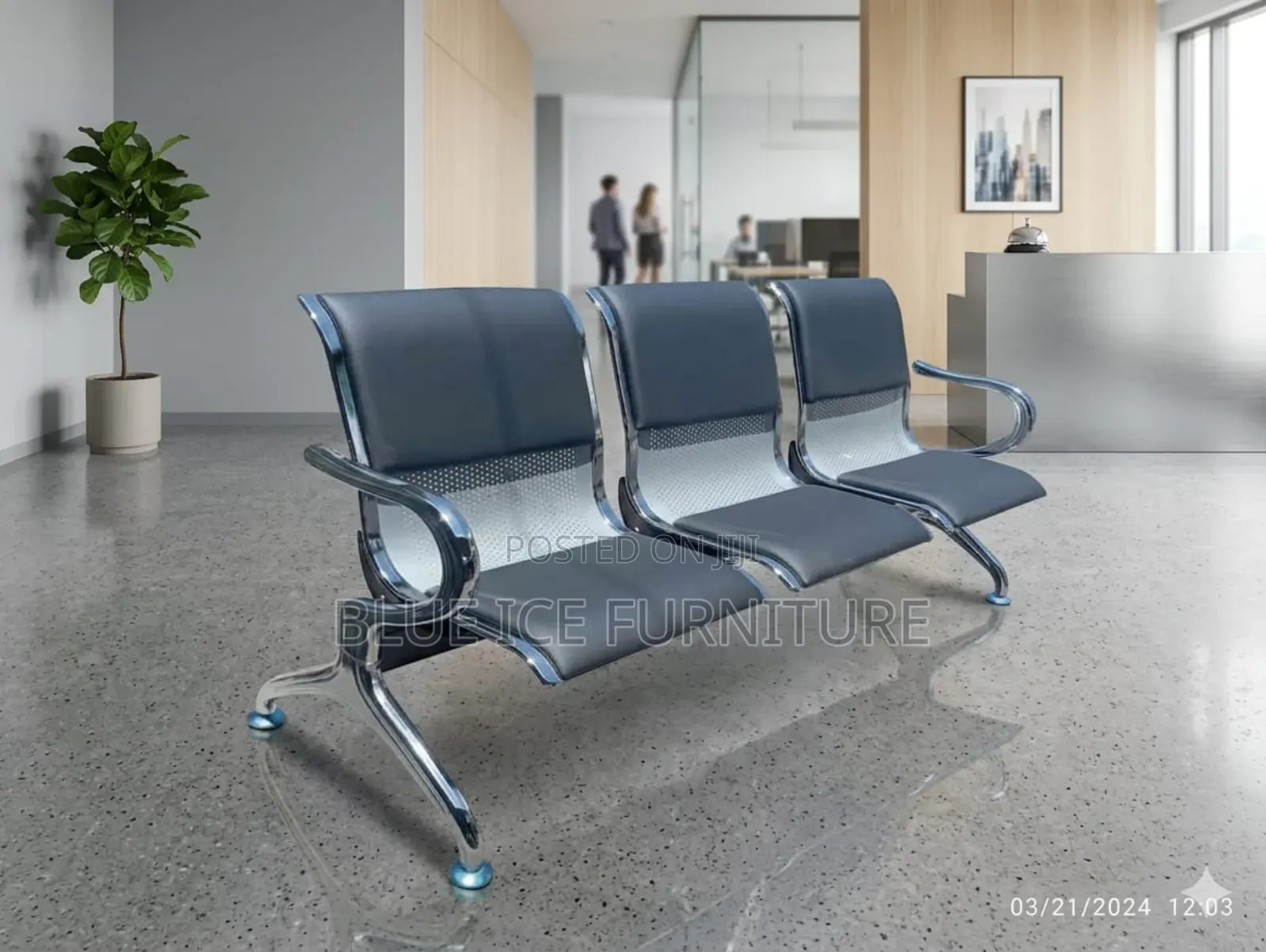 3 Seater Padded Waiting Chair