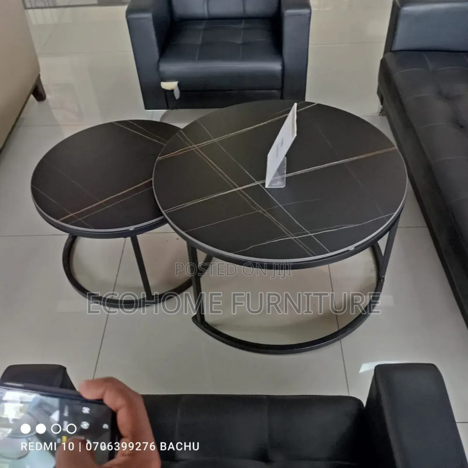 Marble Coffee Table All Black