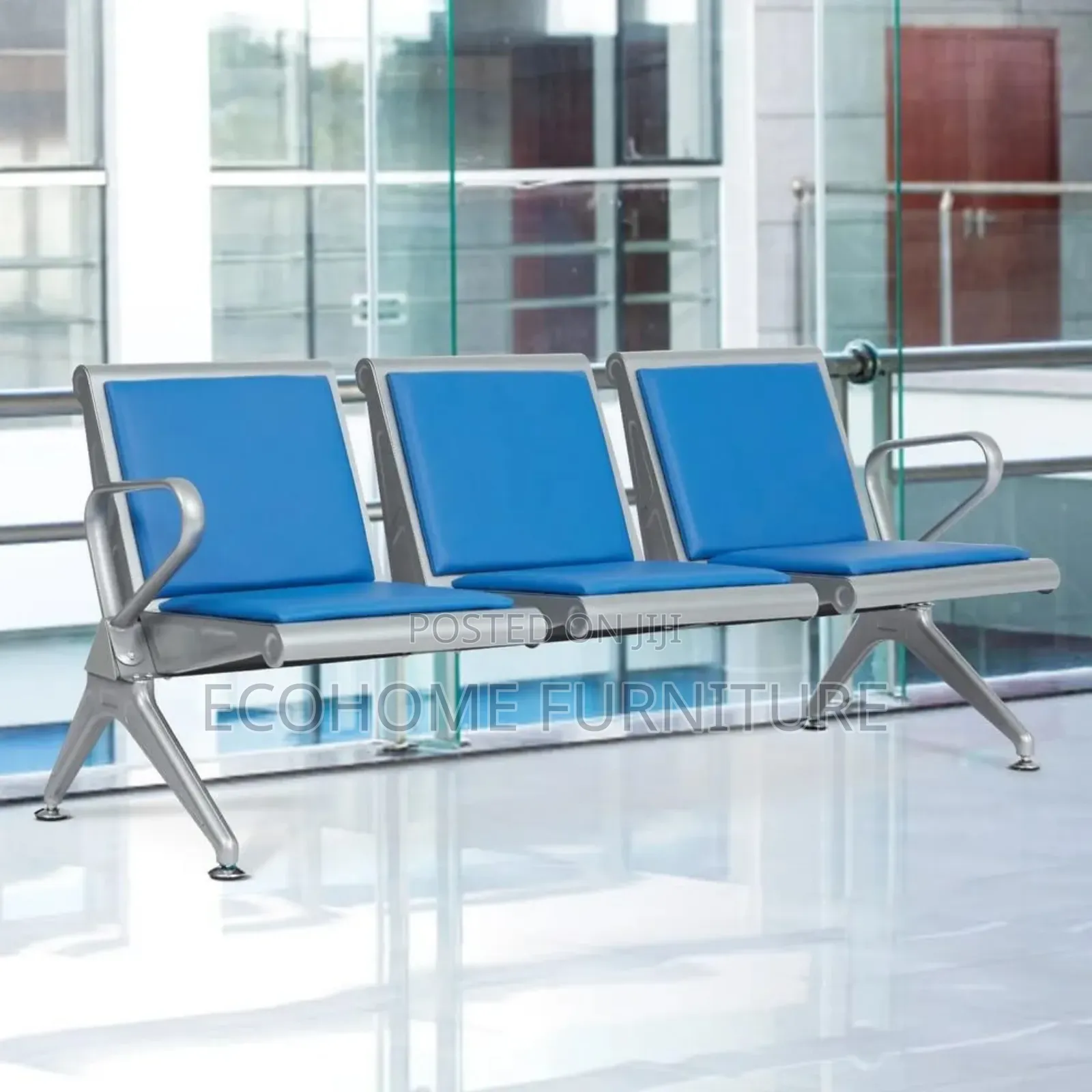 3 Seater Comfort Waiting Chair Blue