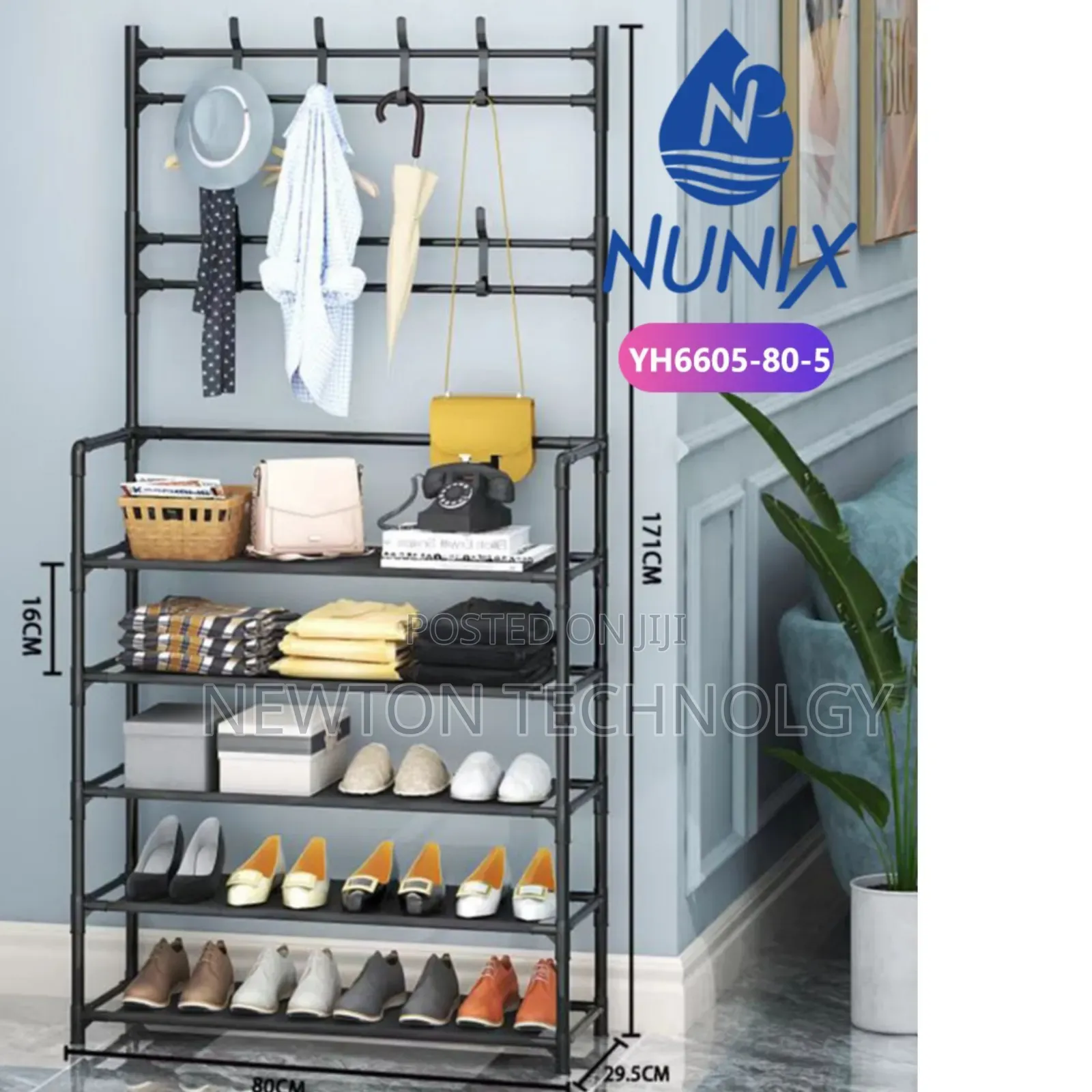 Nunix All-in-1 Shoe Rack/Coat Rack/Cap Scarf Bag Cloths Hanger at