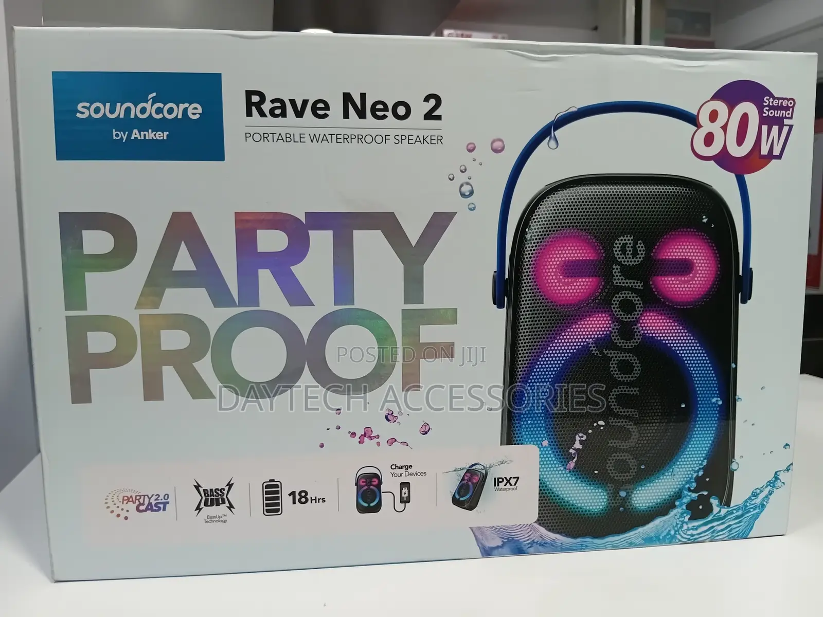 Anker Soundcore Rave Neo 2- 80w Ipx7 Waterproof Bluetooth Speaker