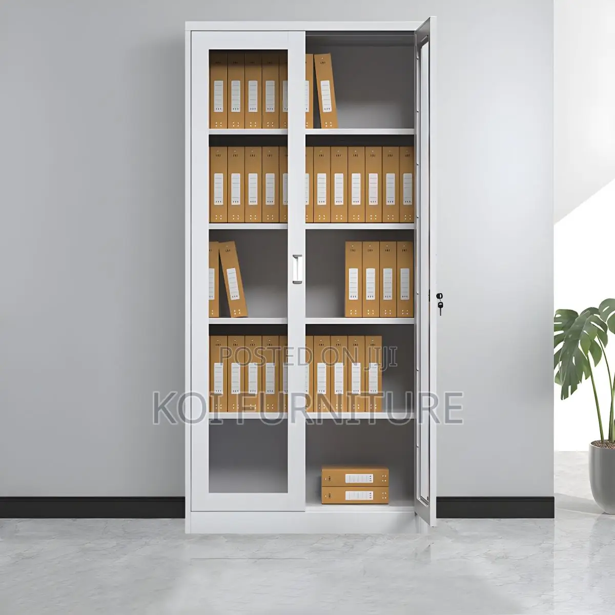 Office Cabinet; Storage Modern Cabinet With 4 Adjustable Shelves